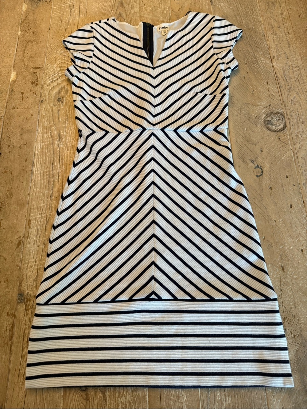 Hatley Black and White Striped Sheath Dress M